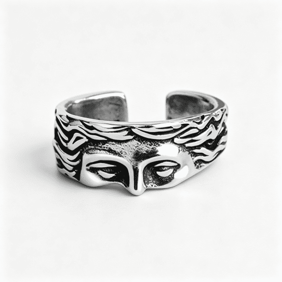 DESIGNICE Half Face Ring for Women Men Adjustable Personalized Open Wrap Knuckle Finger Band Rings Thumb Fashion Unique Jewelry Gift Vintage Vintage Rings for Women