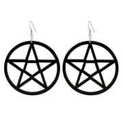 DESIGNICE Halloween Earrings,Pentagram Circle Fun Earrings,Alloy Lasting Color Retention Statement Earrings for Women,Style3