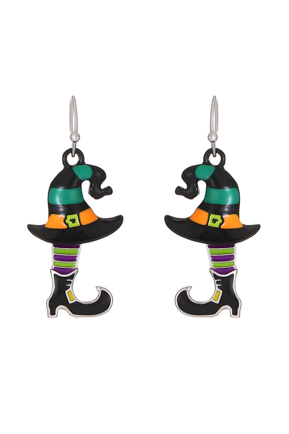 2026 New Halloween Earrings,Witch Hat and Shoes Halloween Earrings for Women,Alloy Substantial Weight Goth Earrings,Style1