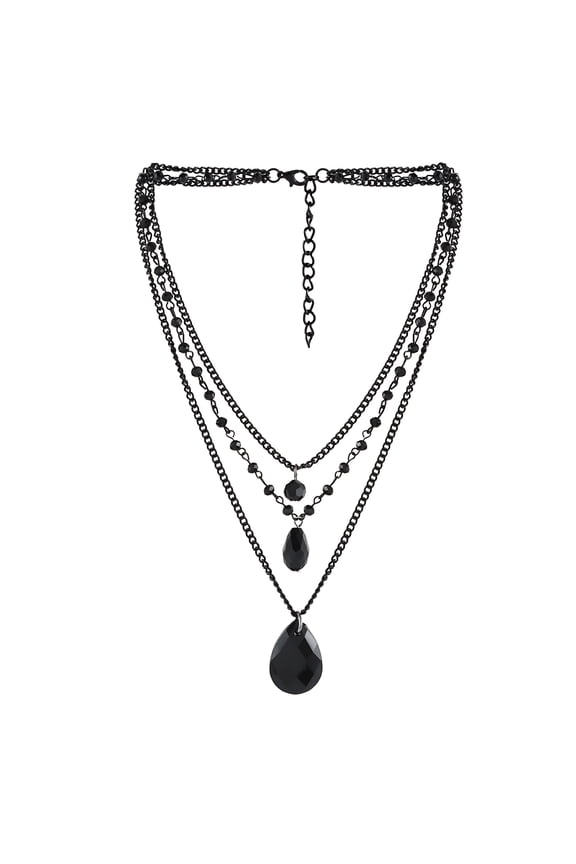 Halloween Necklace for Women Spider Pendant Necklace with Multi-layer Metal Chains Beaded Design Bat Choker for Cosplay