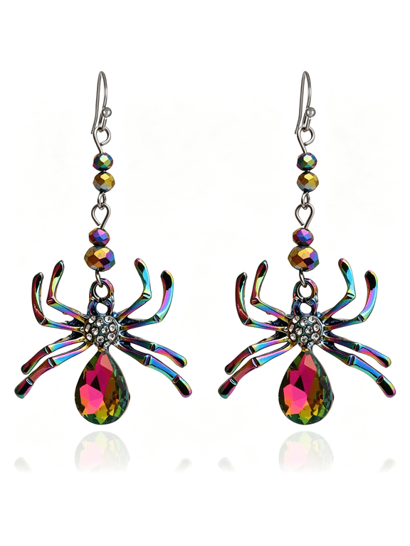 Halloween Spider Web Pendant Gothic Dangle Earrings for Women,Trendy Punk Goth Spiders Charm Drop Hook Earings Accessories Jewelry Gift