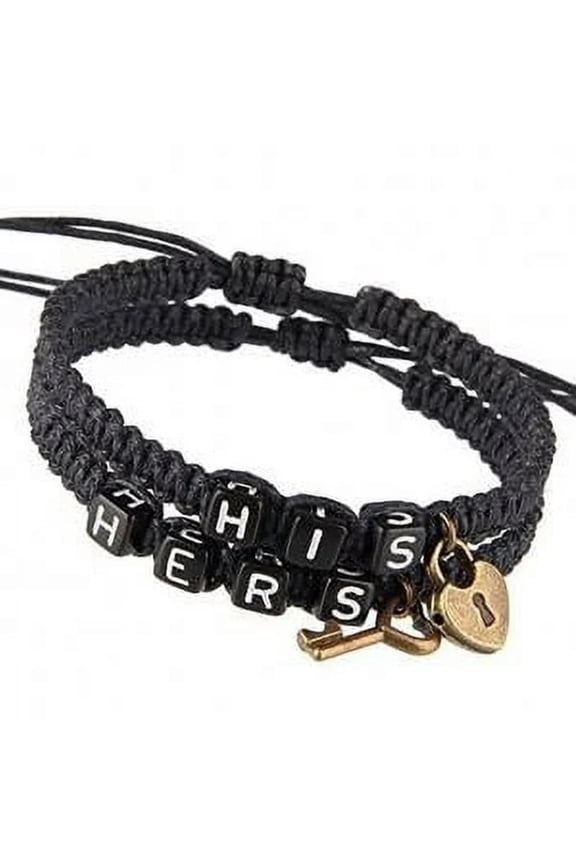 Handmade Braided Key and Lock Charms Couple Bracelets