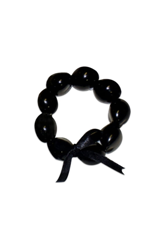 Handmade Hawaiian Black Kukui Nut Elastic Bracelet for Women,Hawaii