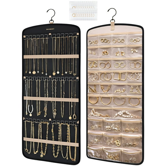 DESIGNICE Hanging Jewelry Organizer,Floating Storage Necklace Holder Organizer,Easy to Access Necklace Holder,Black