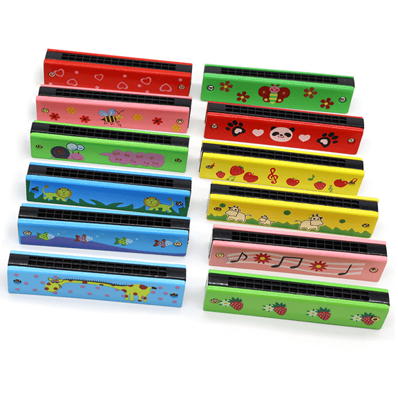 DESIGNICE Harmonica,Safe Play Harmonica for Kids,Cute Cartoon Animal Design Kids Instruments,Style 1