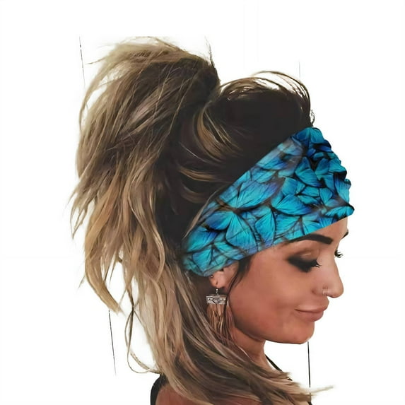 DESIGNICE Headbands Soft Cotton Material Thick Headbands for Women,Fashionable&Vibrant Bohemian Style Head Wraps for Women,Style3,Multicolor