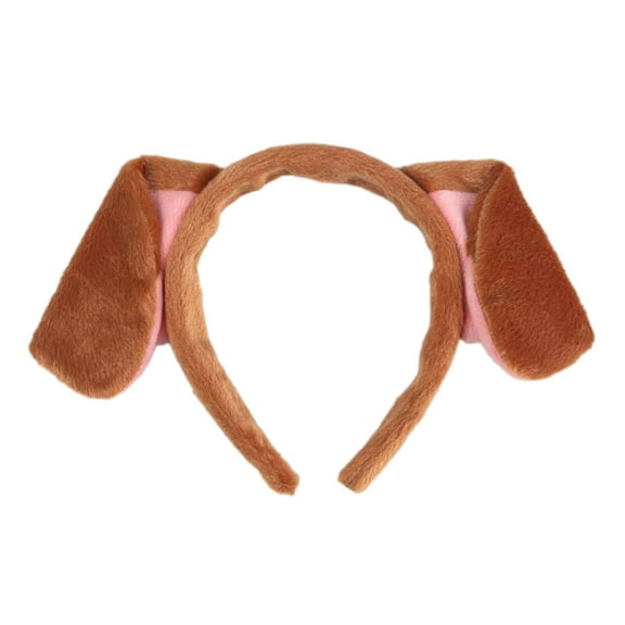 DESIGNICE Headbands for Women Non Slip,Plush Makeup Headband,Dog Ears Cute Headbands for Women,Brown