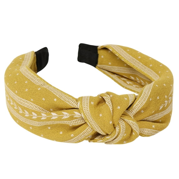 DESIGNICE Headbands for Women Wide Bow Fabric Headband Sweet Casual Hair Accessories for Women Trendy Hair Band Stylish Headband 20x3cm,Yellow