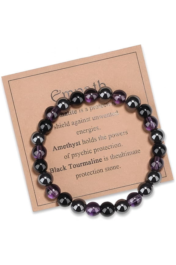Healing Crystal Bracelet for Women Empath Protection & Safe Travel & Anxiety Relief Bracelet - New Beginnings Lucky Charms for Travel/New Job/Next Chapter