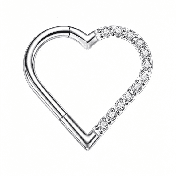 DESIGNICE Heart Daith Piercing Jewelry 16G 8Mm 10Mm Left Ear-Astm F136 ...