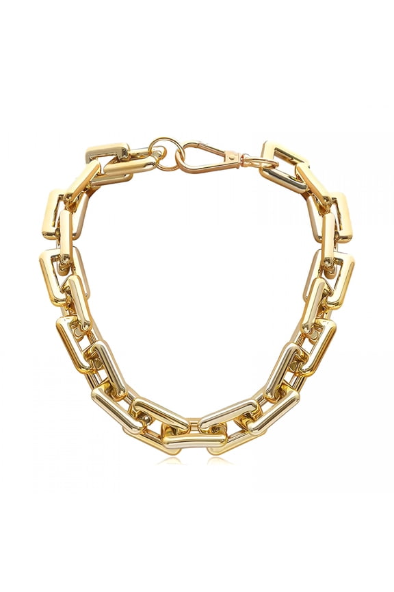 Heart Shaped Rose Pendant Necklace Red and White Rhinestone Women's Necklace Exquisite Jewelry (Gold)