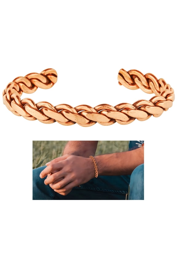 Heavy Twist Pain Healing Bracelet in Pure Copper Copper Bracelets for Women Arthritis