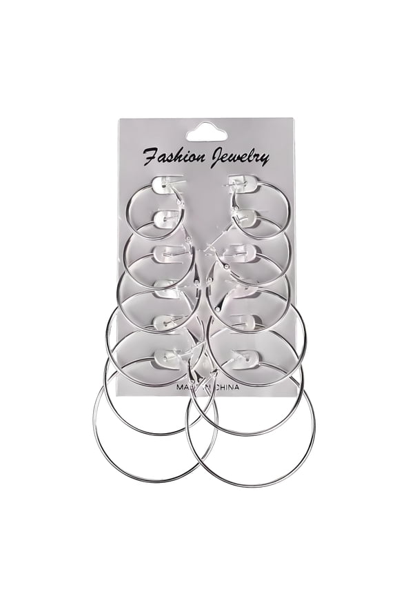 Hoop Earrings Set,Aperture Design Earring Sets for Women,25mm/30mm/35mm/40mm/45mm/50mm Earrings for Women Trendy,Hypoallergenic Earrings,6Pairs