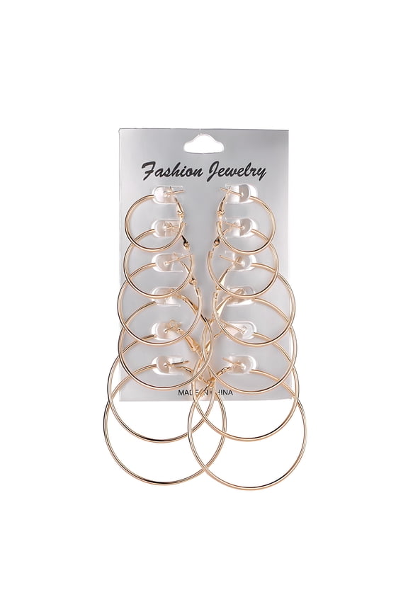 Hoop Earrings Set,Fashionable Classic Earring Sets for Women,25mm/30mm/35mm/40mm/45mm/50mm Earrings for Women Trendy,Earrings Hoops,6Pairs