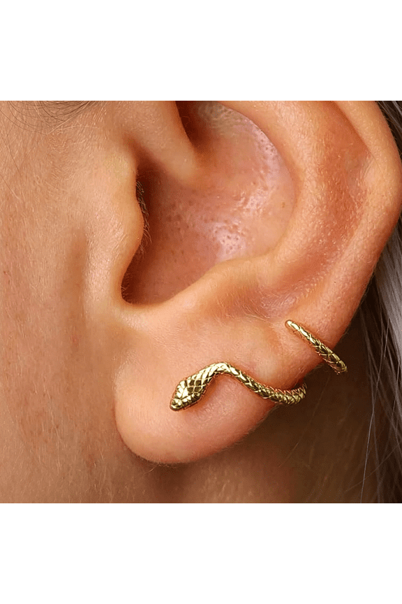 Huggie Earrings for Women-14K Gold/Silver/Black Plated Heart Safety Pin Starfish Butterfly Snake Pearl Bee Earrings for Women Gold Hoop Earrings