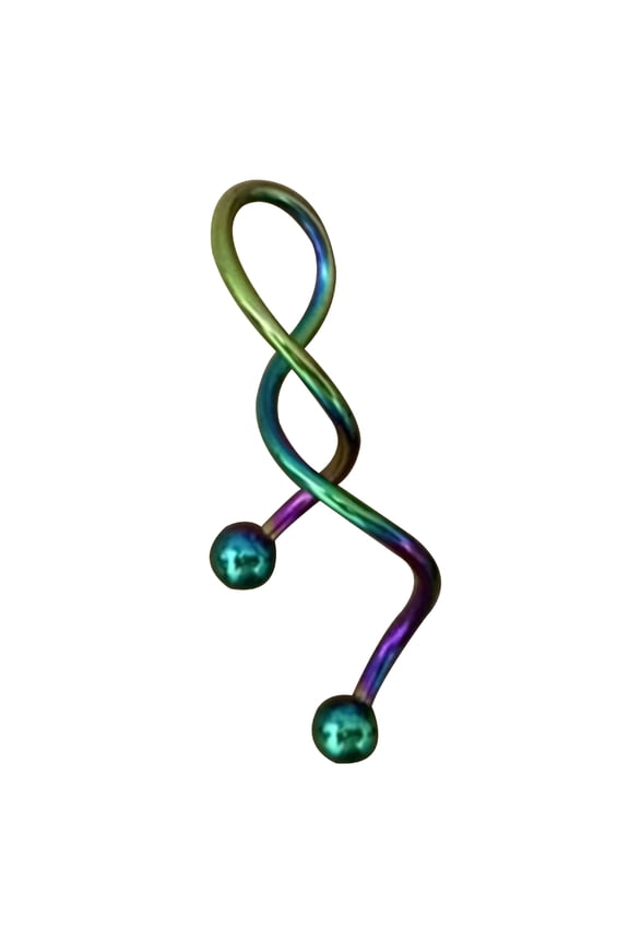 2026 New Industrial Barbell 1Pc 14G Cool Twist Spiral Ear Industrial Barbell Belly Ring Piercing Earring Belly Piercing