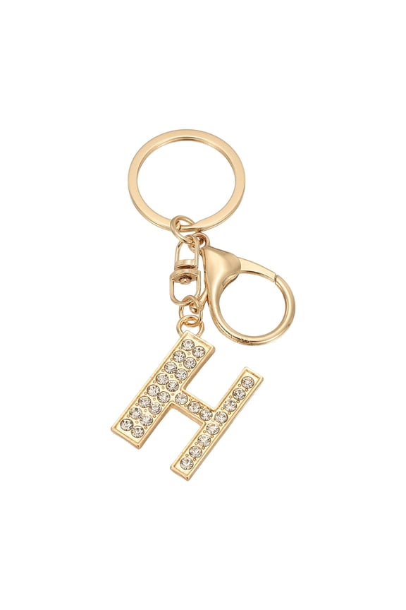 Initial Letter Key Chain A-Z Keychain Initials Keyring Cute Metal Crystal Alphabet Keyring for Keys H Letter Key Chain