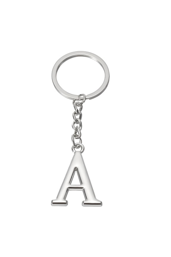 Initial Letter Key Chain,Letter A Key Chain Pendant Key Ring Bag Backpack Decor,Cute Key Chain,Silver