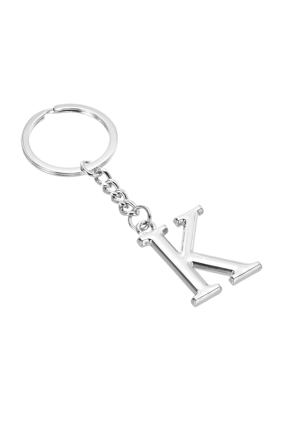 Initial Letter Keychain Metal Alphabet Pendant Key Chain Charm Letter K Letter Keychains for Women Key Accessories for Gift