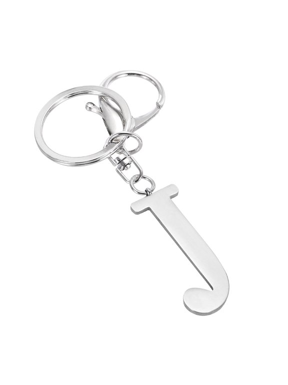 Initial Letter Keychain Metal Alphabet Women Girls Gift Key Chain Charm Letter J Key Accessories Initial Keychain