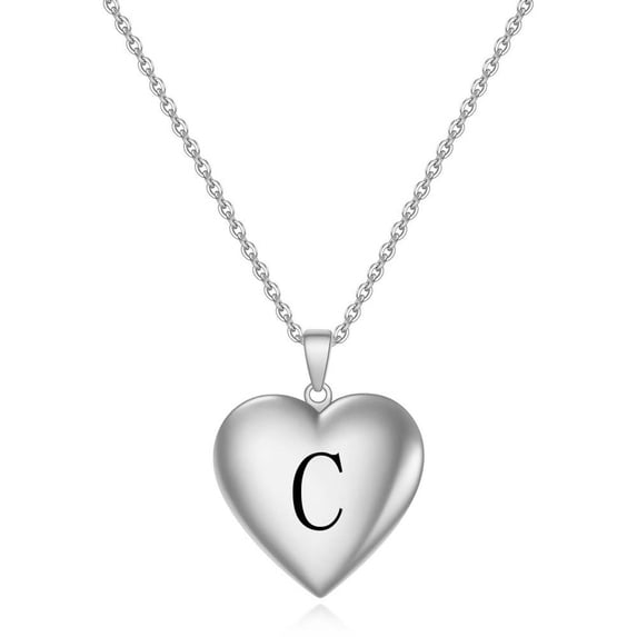 DESIGNICE Initial Necklaces for Women,Personalized Engraving Silver Initial Necklace for Women,Long-Lasting Shine Titanium Steel Dainty Necklace,Customizable Initial Necklace,C