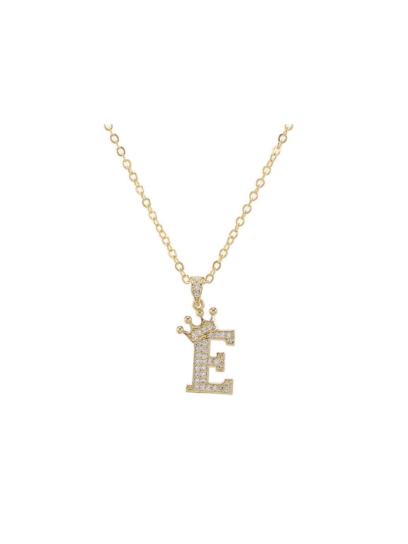 Initial Necklaces for Women,Personalized Gold Initial Necklace for Women,Stunning Dainty Necklace with Sparkling Stones,Modern Initial Necklace for Effortless Style,E