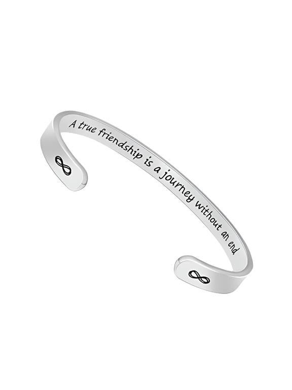 Inspirational Best Friend Friendship Bracelet Personalized Gifts for Her Girl Women Daughter Coworker Jewelry Mantra Cuff Bangle Best Friend Bracelet