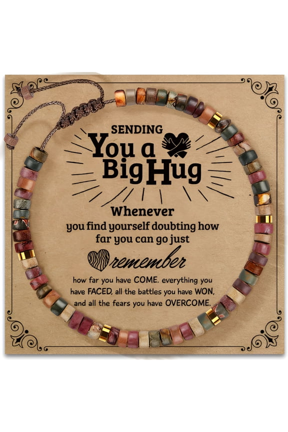 Inspirational Gifts Bracelets for Women - Healing Natural Stone Bracelets - Cheer Up Get Well Soon Gifts for Women Friends Sister Bestie