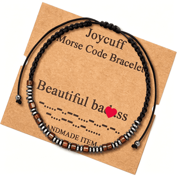 DESIGNICE Inspirational Secret Message Wood Beads with Cord Jewelry Birthday Mother'S Day Mother Grandmother