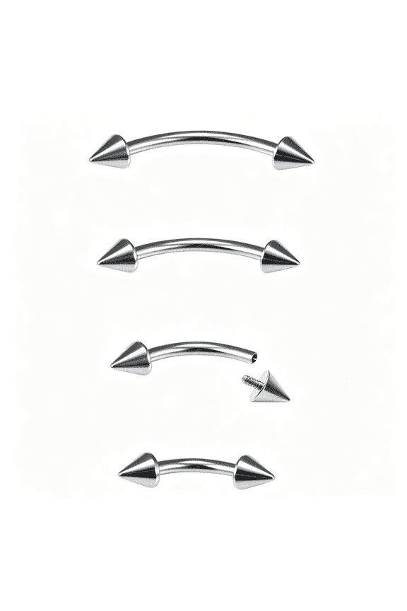 Internally Threaded Eyebrow Piercing Jewelry Titanium Curved Barbell Tiny Eyebrow Ring Vertical Labret Lip Jewelry Ear Rook Small Belly Button Ring for Women Men 16G 6Mm/8Mm/10Mm/12Mm