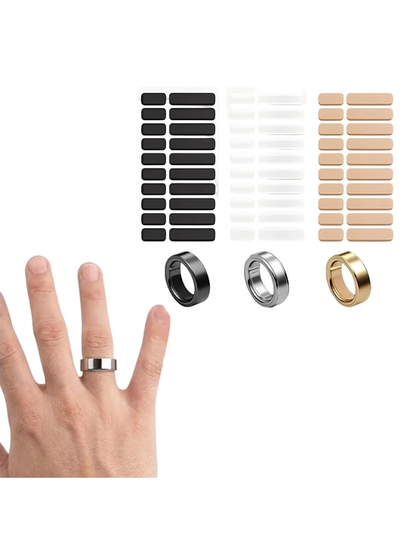 Invisible Ring Size Adjuster for Loose Rings,60 Pcs Multi Size Spacers for Jewelry Sizing,Compatible with Most Rings for Comfortable Fitting(Black+White+Skin,60 Pieces Totally)