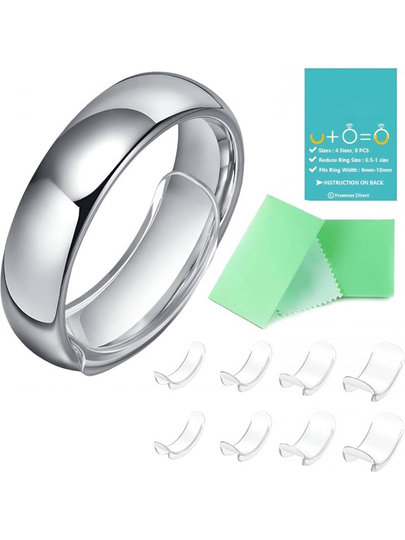 Invisible Ring Size Adjuster for Loose Rings Wide Band Ring Guard Tightener with Polishing Cloth