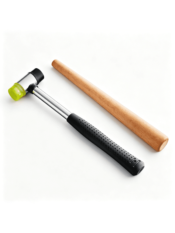 Jewelers Rubber Hammer with Wood Ring Mandrel Ring Shaper Tool-Repair Bent Rings&Jewelry Making Kit