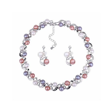 DESIGNICE Jewelry Set,Stylish Pearl Necklace and Earring Set,Feminine Pearl Jewelry for Women,Classic Necklace to Elevate Your Look