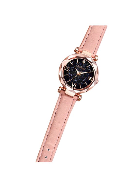 Jewelry Unisex Stars Little Point Frosted Belt Watch Dotted with Roman Scale Watch Watches for Women