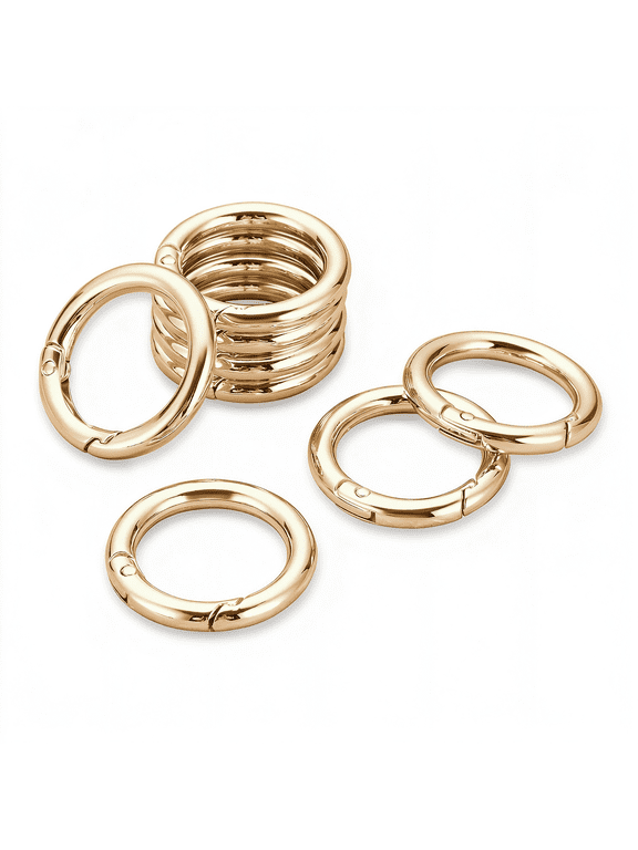 Key Ring Clip,1In Keychain Rings,8Pcs Round Carabiner Clip for Keys,Buckle,Bags,Purses-Key Chain Hooks Replacement Keychains Lanyard Diy Crafts,Light Gold