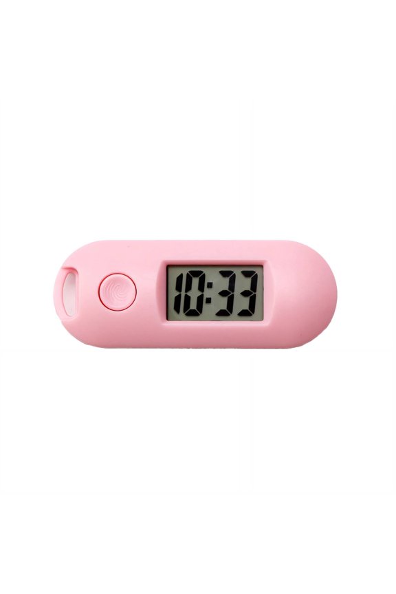 Keychain Electronic Watch,Show the Date Keychain Pocket Watch,Self-Shut Down Electronic Clock Silent,Screen Light Electronic Clock Silent,Pink