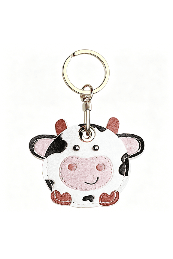Keychain Holder, Hidden Cute Tag Holder with Keychain Ring Leather Case for Keys, Bag, Pets