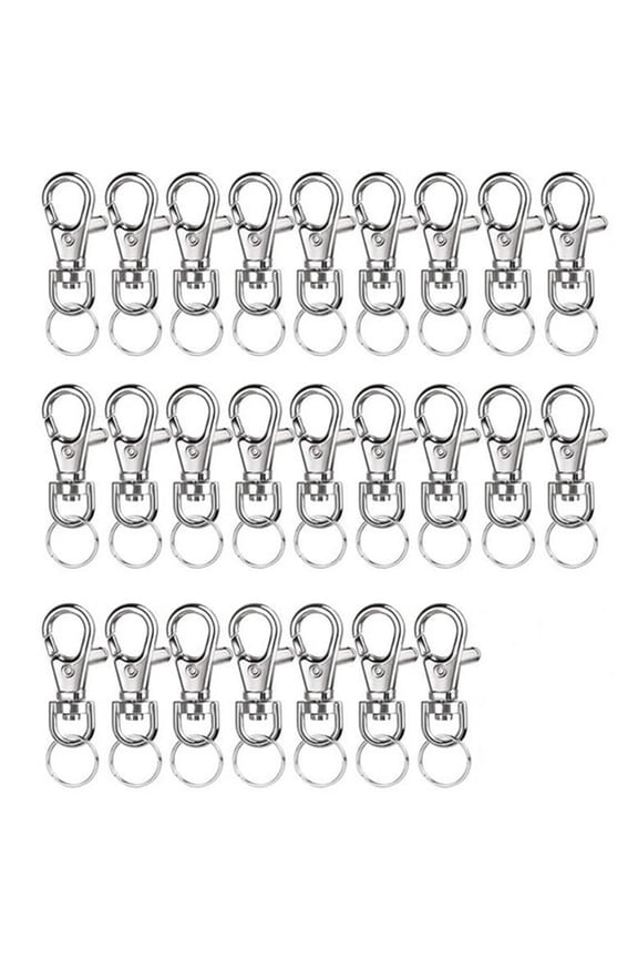 Keychain Hook Clip 40 Silver Swivel Snap Hook 40 Jump Rings Lobster Claw Clasp Small Metal Swivel Key Chain Clip Hook Keychain Hardware for Keychain Making