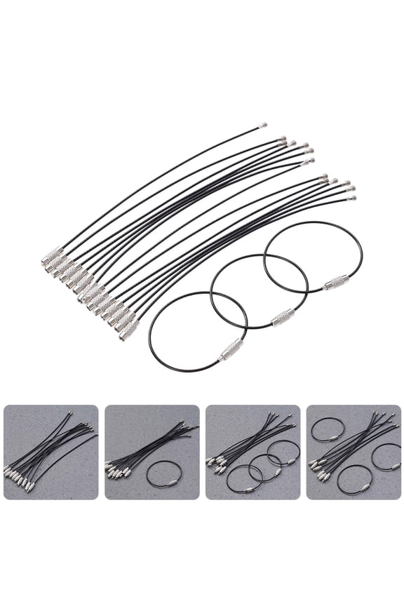 Keychain Loops Rings 25Pcs Stainless Steel Wire for Office Travel Security Keys