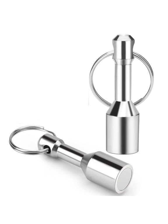 Keychain Magnets for Testing Brass, 2 Pack | Neodymium Pocket Keychain with Strong Magnetic Rare Earth, Gold Silver Jewelry Test Magnet Hanging Keys Holder