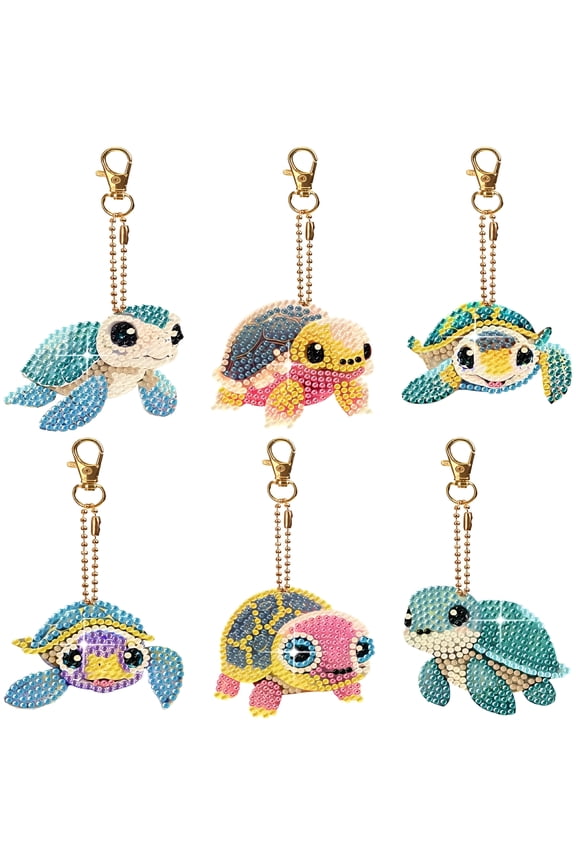 Keychains Kits,Double Sided Diamond Art Keyrings for Adults,Diy Art Key Rings Ornaments Kits