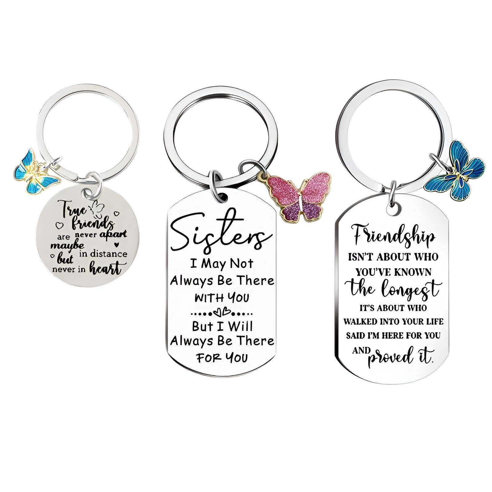 DESIGNICE Keychains for Women,Butterfly Design Sister Birthday Gifts ...