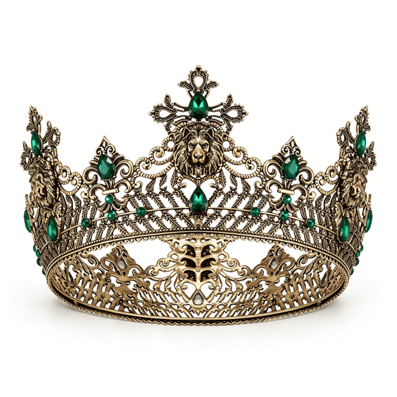 DESIGNICE King Crown for Men, Men's Tiara Prince Diadem, Royal Medieval Hair Accessory for Cosplay Birthday Prom Halloween