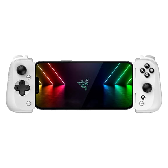 DESIGNICE Kishi V2 Mobile Gaming Controller for Iphone (Lightning) Xbox Edition: Console Quality Controls - Universal Fit - Stream Pc & Xbox Games - Free Nexus App - White