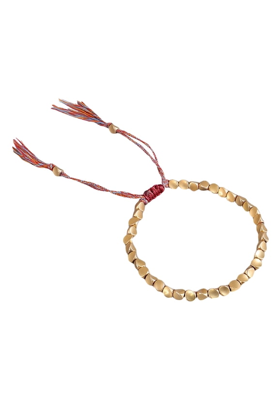 Knit Bracelet Copper Hand Knitting Bracelet Chain Creative Resin Tassel Decorative Bracelet for Woman