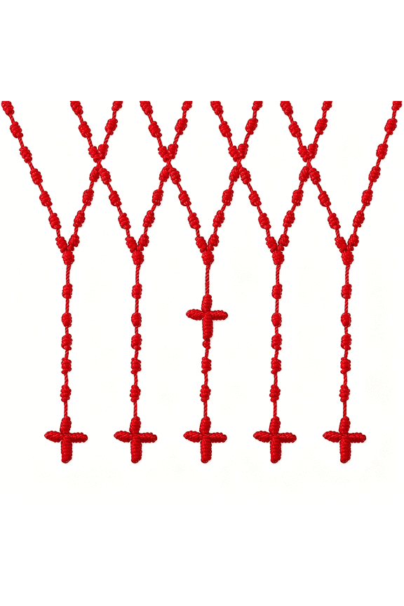 Knotted Rosary Necklaces Easter Lightweight Long String Necklace 74Cm/29.13 Inch Knotted Cord Rope with Braid Rosary for Women Beads Necklace for Men Women Colorful
