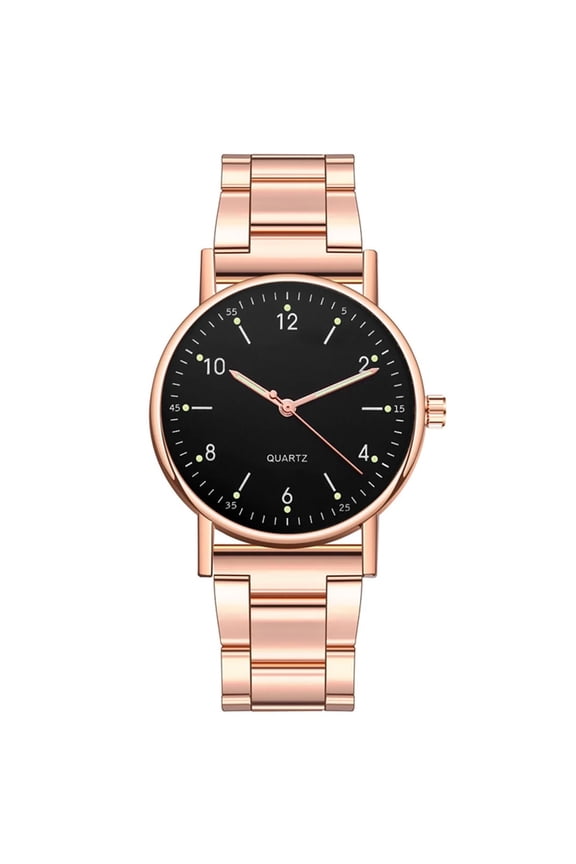 Ladies High-end Quartz Watch Stainless Steel Luminous Dial Leisure Watch Light up Dress Women Watch Big Numbers Watch with Letters 38mm Watch Leather Arm Bands for Men