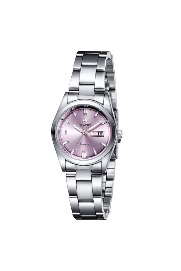 Ladies Waterproof Calendar Watch Women Watches Ladies Quartz Clocks Watch Women Stainless Steel Date Gift Dial Women Analog Watch with Stainless Steel Expansion Band
