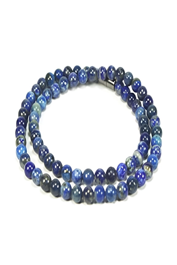 Lapis Lazuli Necklace with easy lock Clasp Crystal Healing Talismans Spiritual Protection Jewelry for Men/Women |6mm Bead Diameter, 17 inch